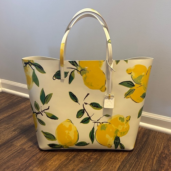 kate spade Handbags - Kate Spade Lemon Street Len Tote Bag - White and Yellow